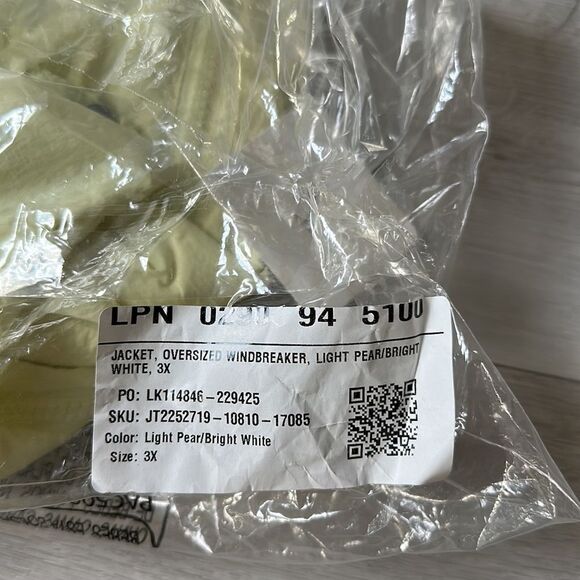 Fabletics Oversized Flyweight Windbreaker Jacket Lt Pearl/Bright White 3X‎ NWT - Picture 5 of 6